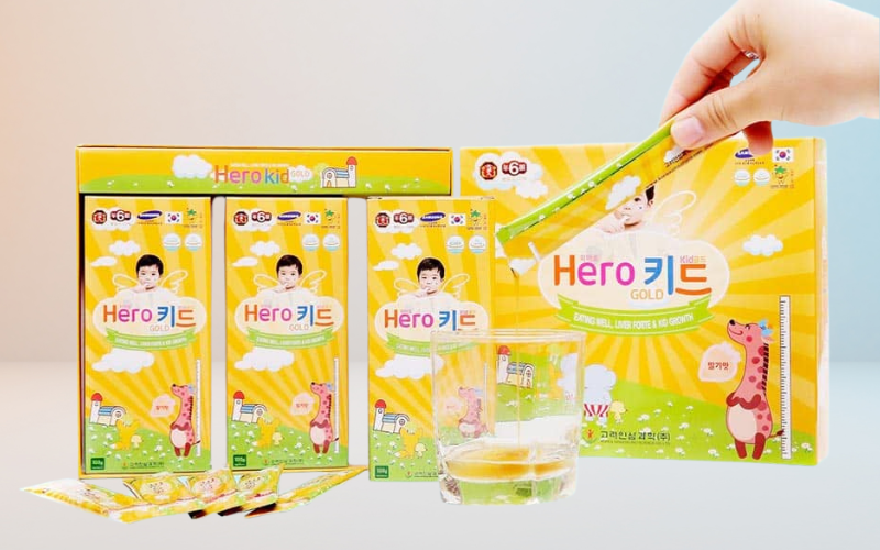 Hero Kid Gold của Hàn Quốc giúp bé ăn ngon, hấp thu tốt và tăng chiều cao 